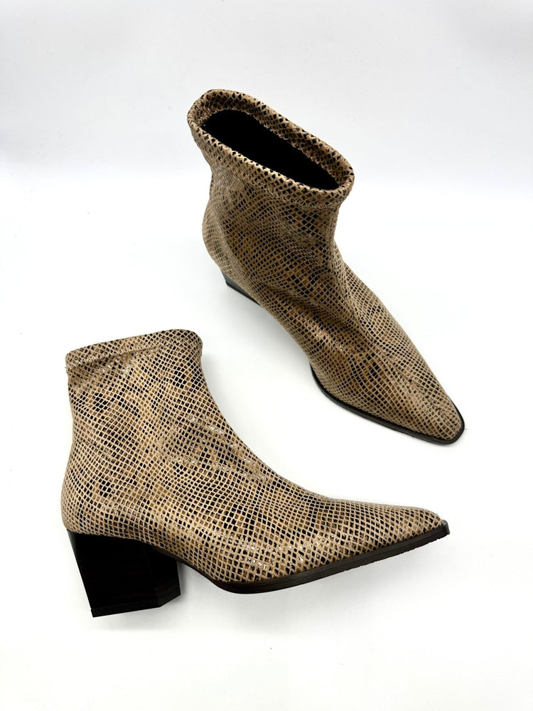 Texaco Ankle | Snake Print | Miss Elastic | Ankle Boots | Jenny Shoo Bootique