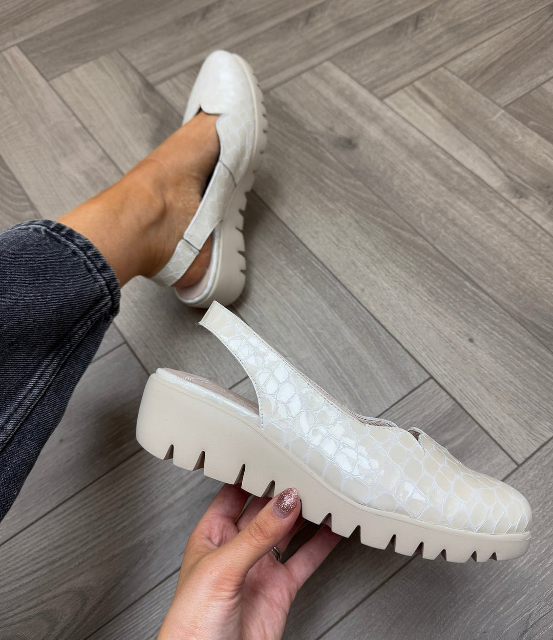 Abril | Off White Croc | Wonders | Wedges | Jenny Shoo Bootique