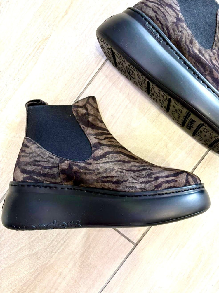 Funco | Zebra Print Grey - Black | Wonders | Ankle Boots | Jenny Shoo Bootique
