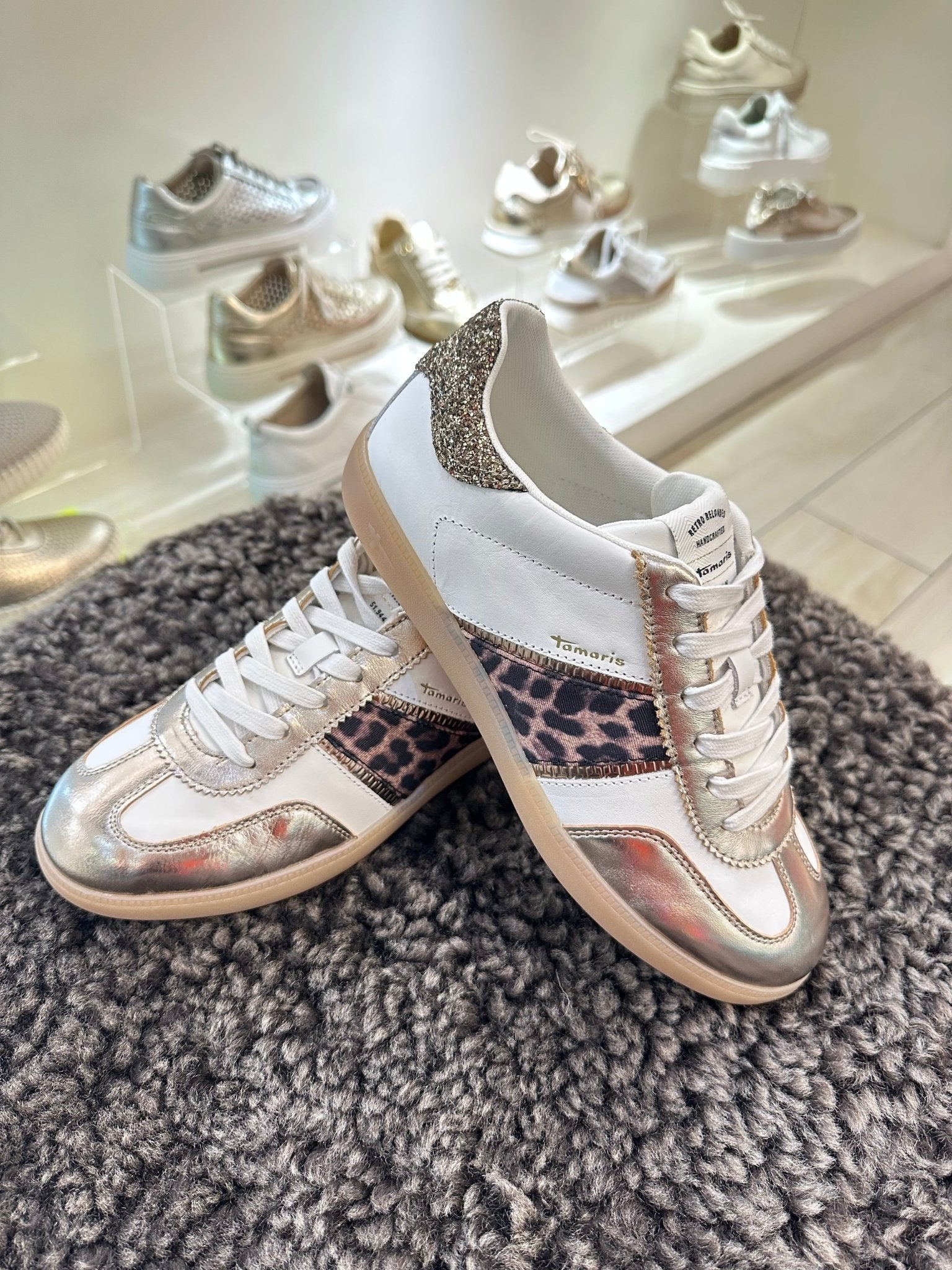 Premier | Gold - Leopard | Tamaris | Trainers | Jenny Shoo Bootique