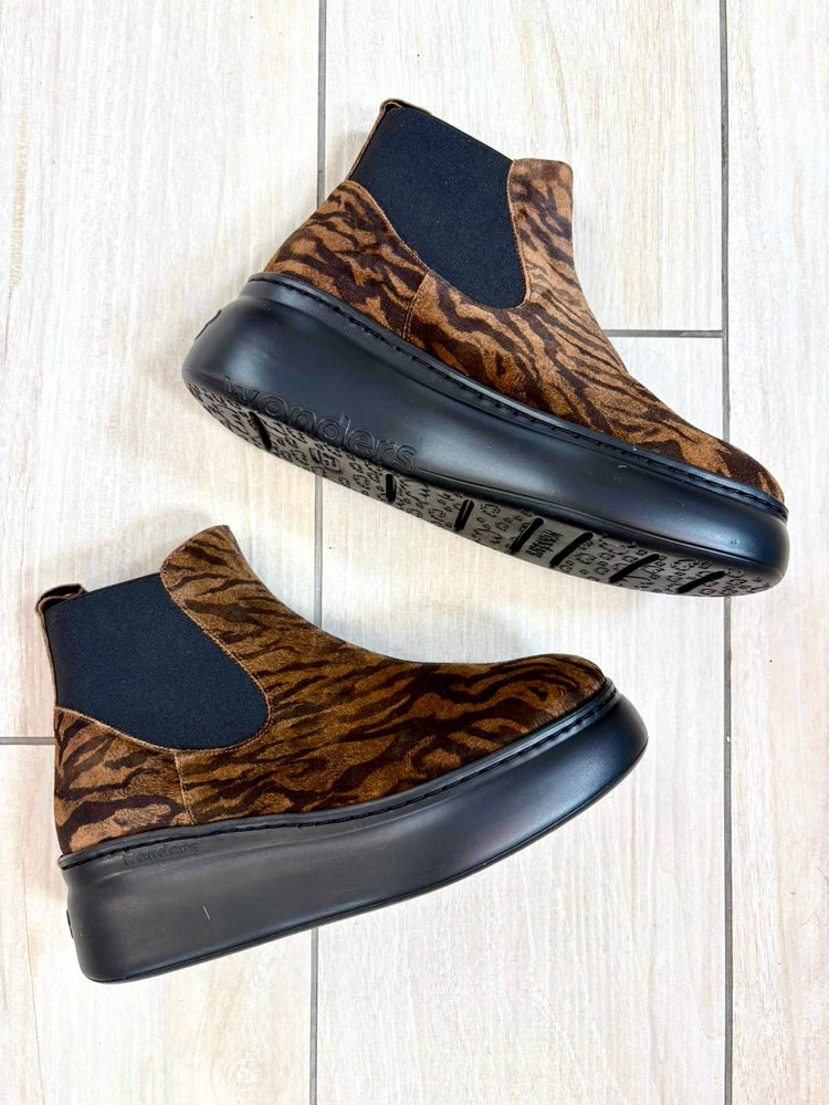 Funco | Zebra Tan - Black | Wonders | Ankle Boots | Jenny Shoo Bootique