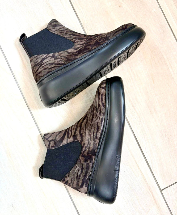 Funco | Zebra Print Grey - Black | Wonders | Ankle Boots | Jenny Shoo Bootique