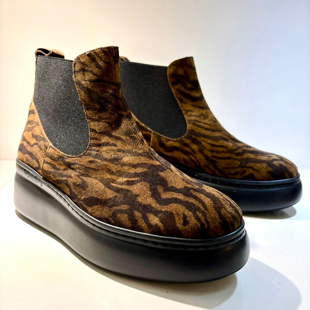 Funco | Zebra Tan - Black | Wonders | Ankle Boots | Jenny Shoo Bootique