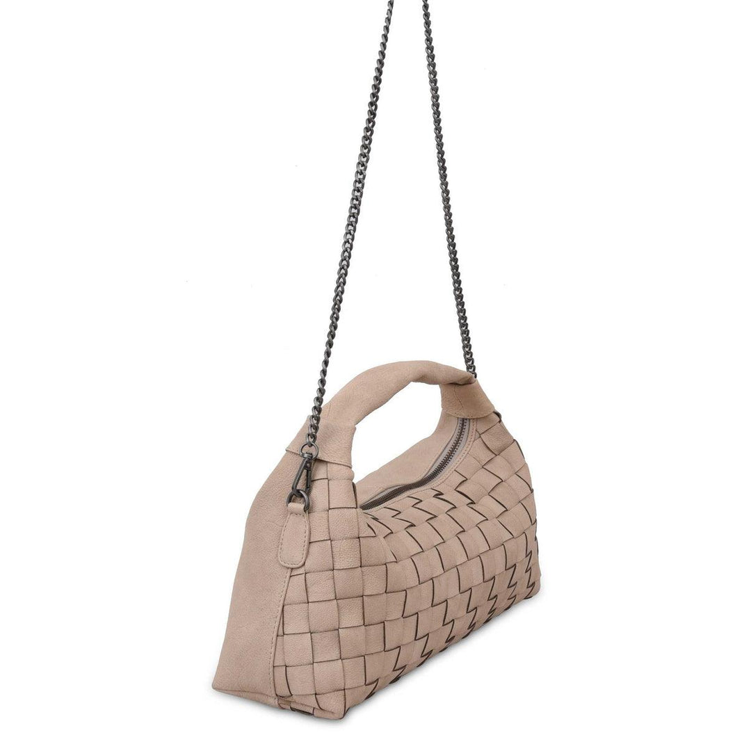 Dandy Large Braided Bag | Beige Leather