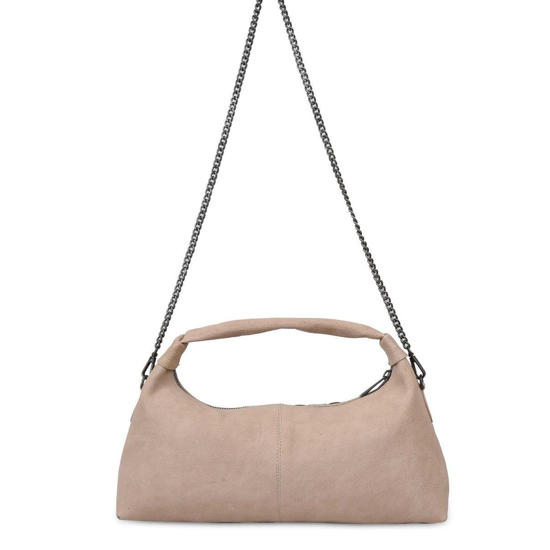 Dandy Large Braided Bag | Beige Leather