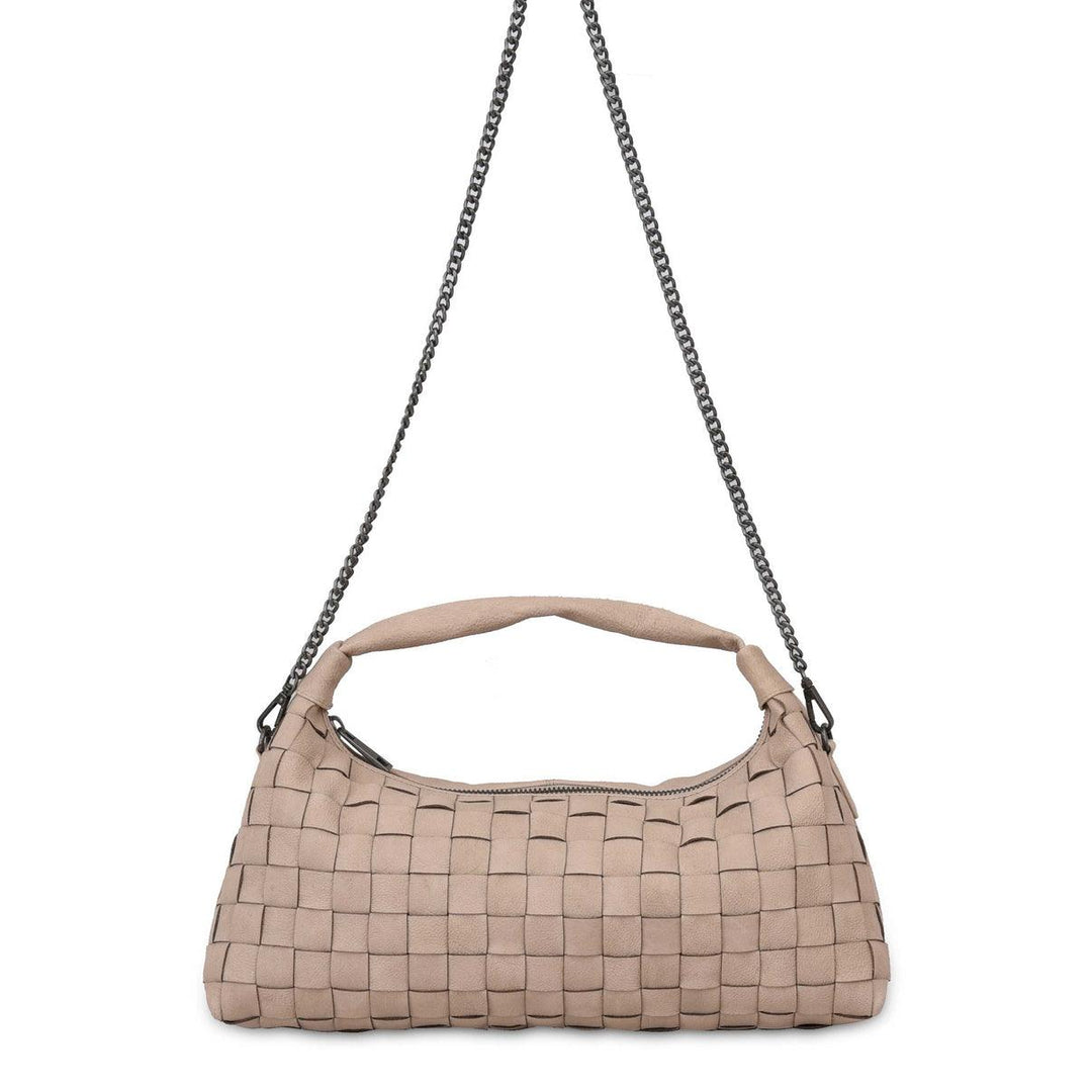 Dandy Large Braided Bag | Beige Leather