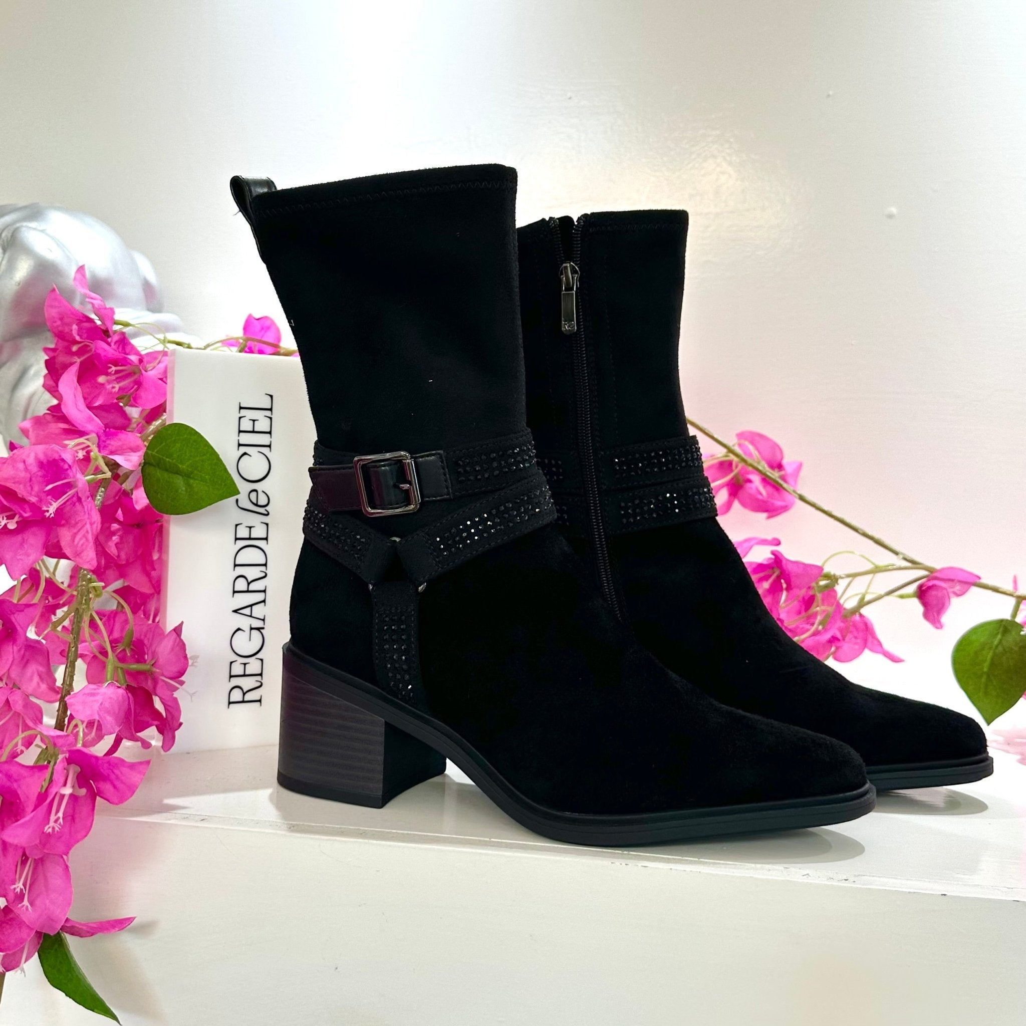 Elettra 01 | Black | Regarde Le Ciel | Ankle Boots | Jenny Shoo Bootique