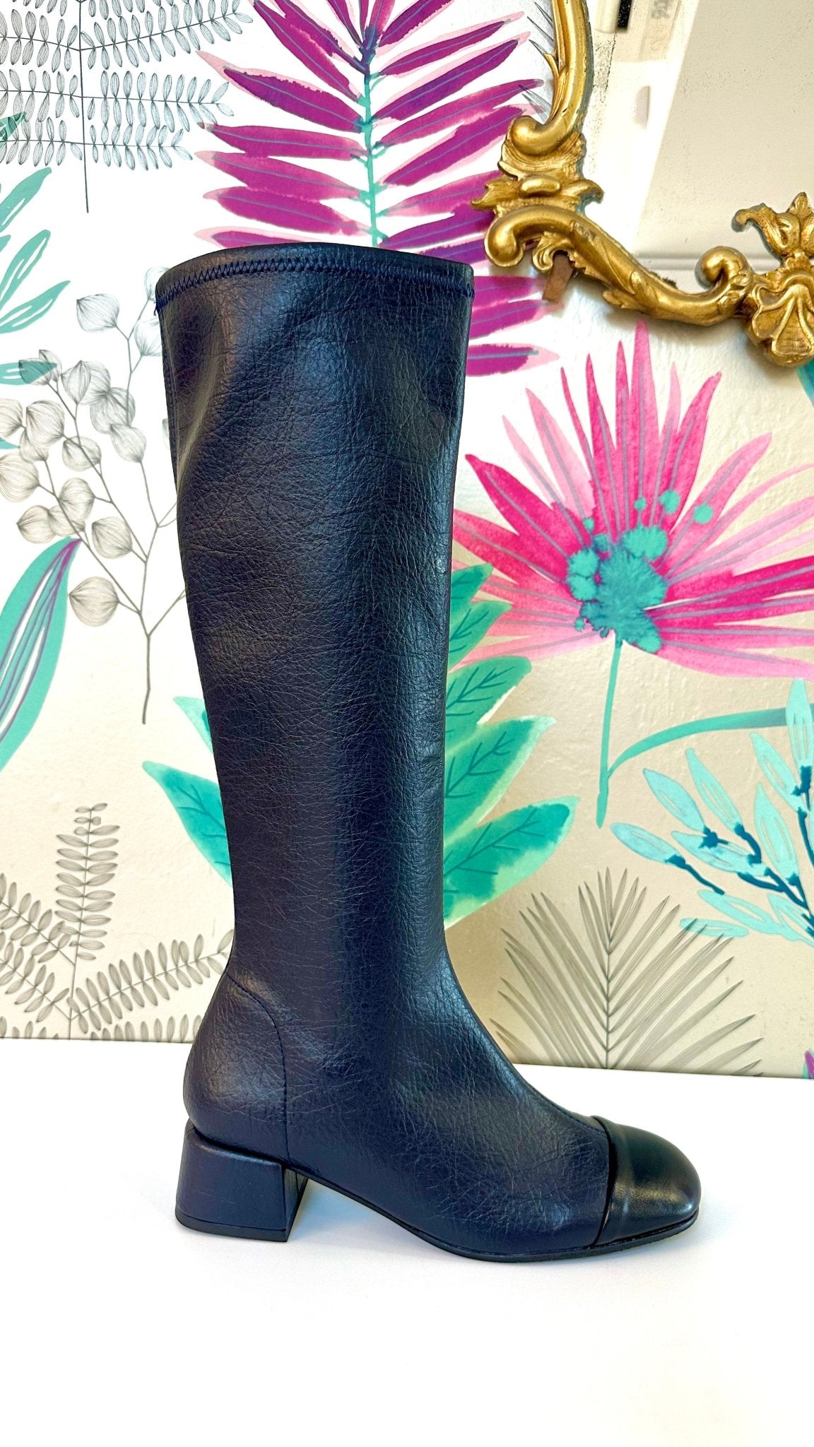 Brigite | Navy - Black | Miss Elastic | Long Boots | Jenny Shoo Bootique
