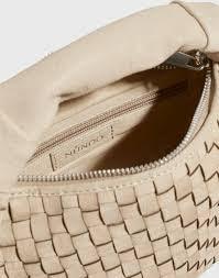 Dandy Large Braided Bag | Beige Leather