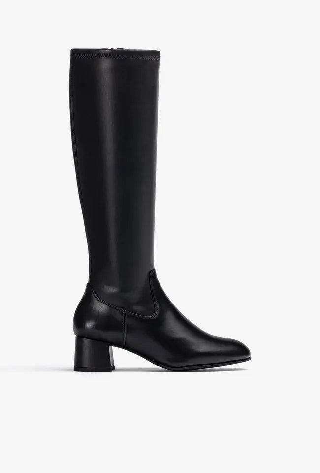 Lapes | Black Stretch Leather | Unisa | Long Boots | Jenny Shoo Bootique