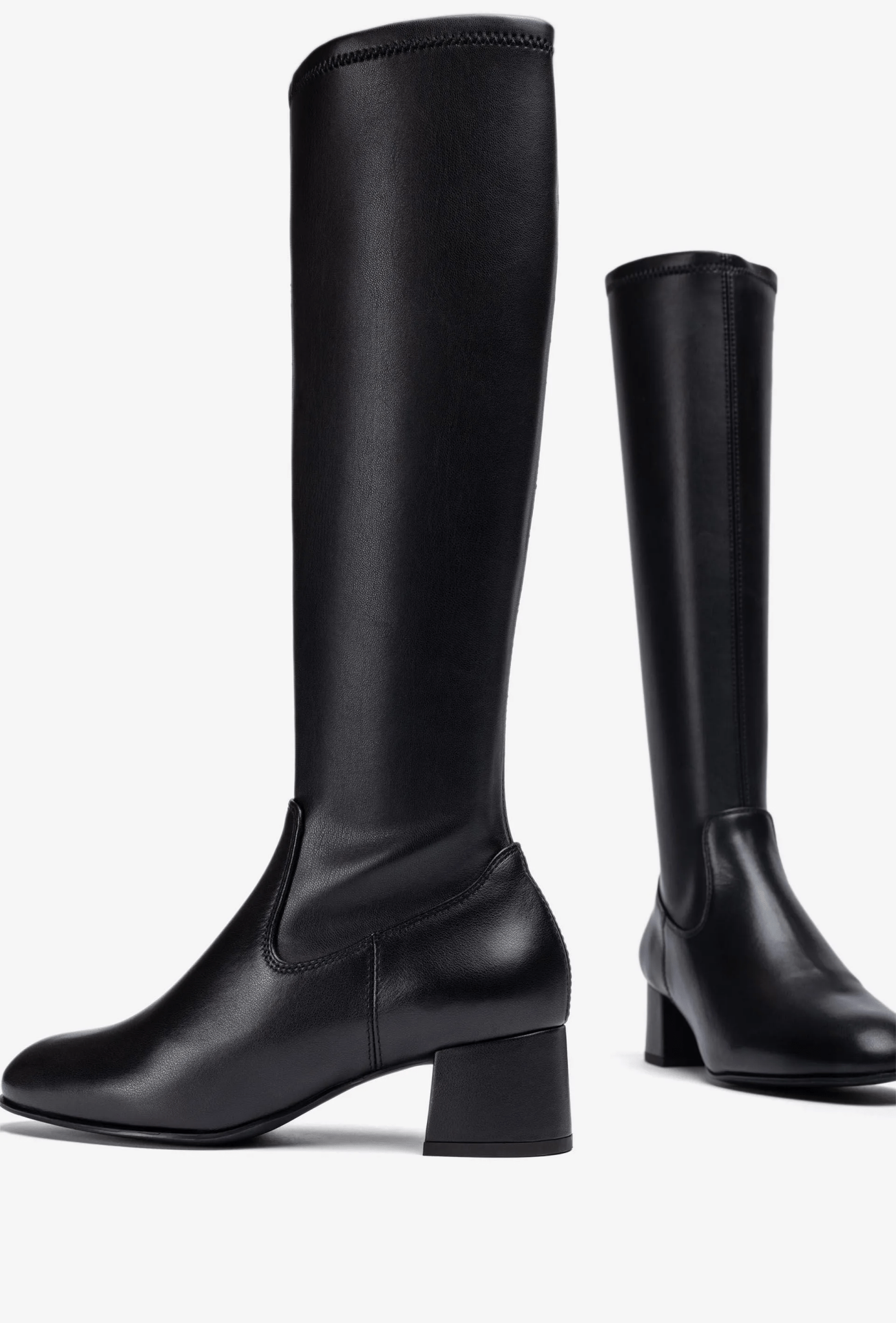 Lapes | Black Stretch Leather | Unisa | Long Boots | Jenny Shoo Bootique