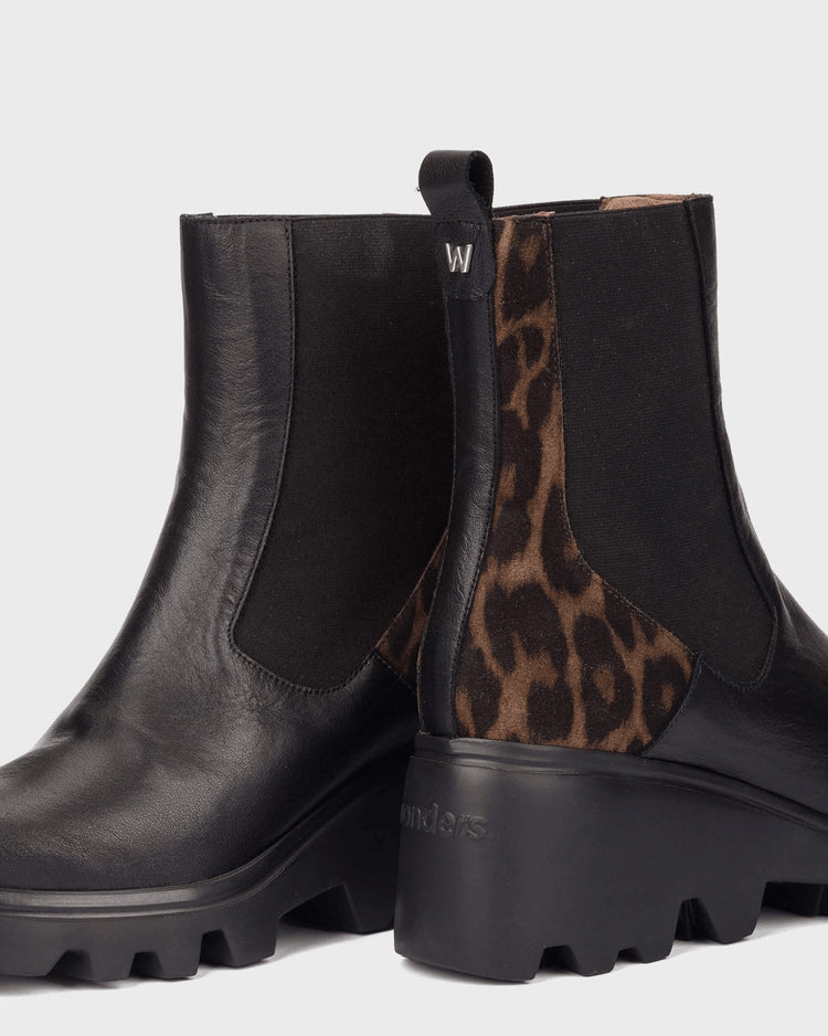 Toronto 32 | Black-Leopard | Wonders | Ankle Boots | Jenny Shoo Bootique