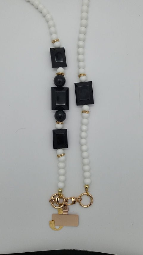Lou Phonechain | White-Black | I-Conically | Accessories | Jenny Shoo Bootique