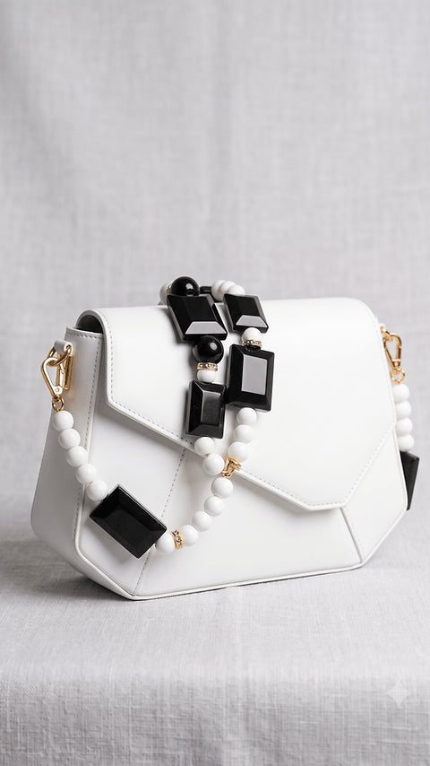 Lou Phonechain | White-Black | I-Conically | Accessories | Jenny Shoo Bootique