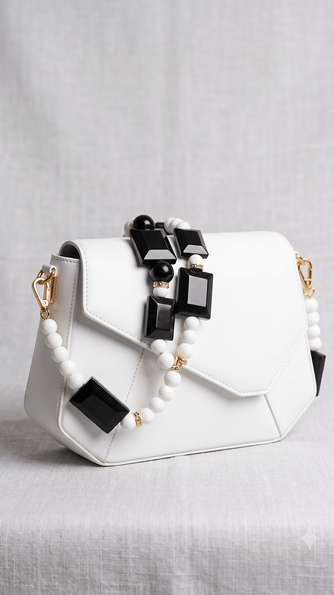Lou Phonechain | White-Black | I-Conically | Accessories | Jenny Shoo Bootique