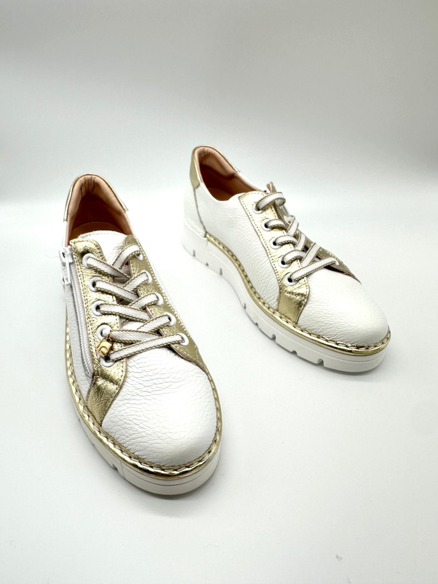 Martha | White - Gold | Jose Saenz | Trainers | Jenny Shoo Bootique