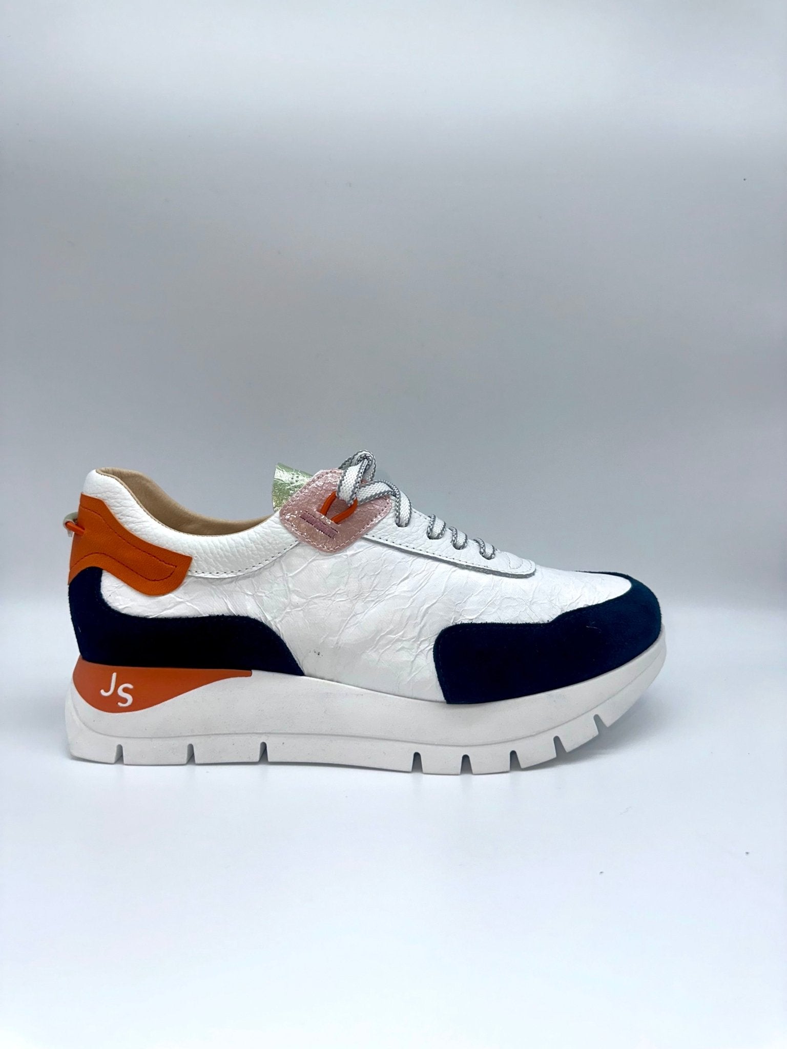 2286 | White - Navy - Orange | Jose Saenz | Trainers | Jenny Shoo Bootique