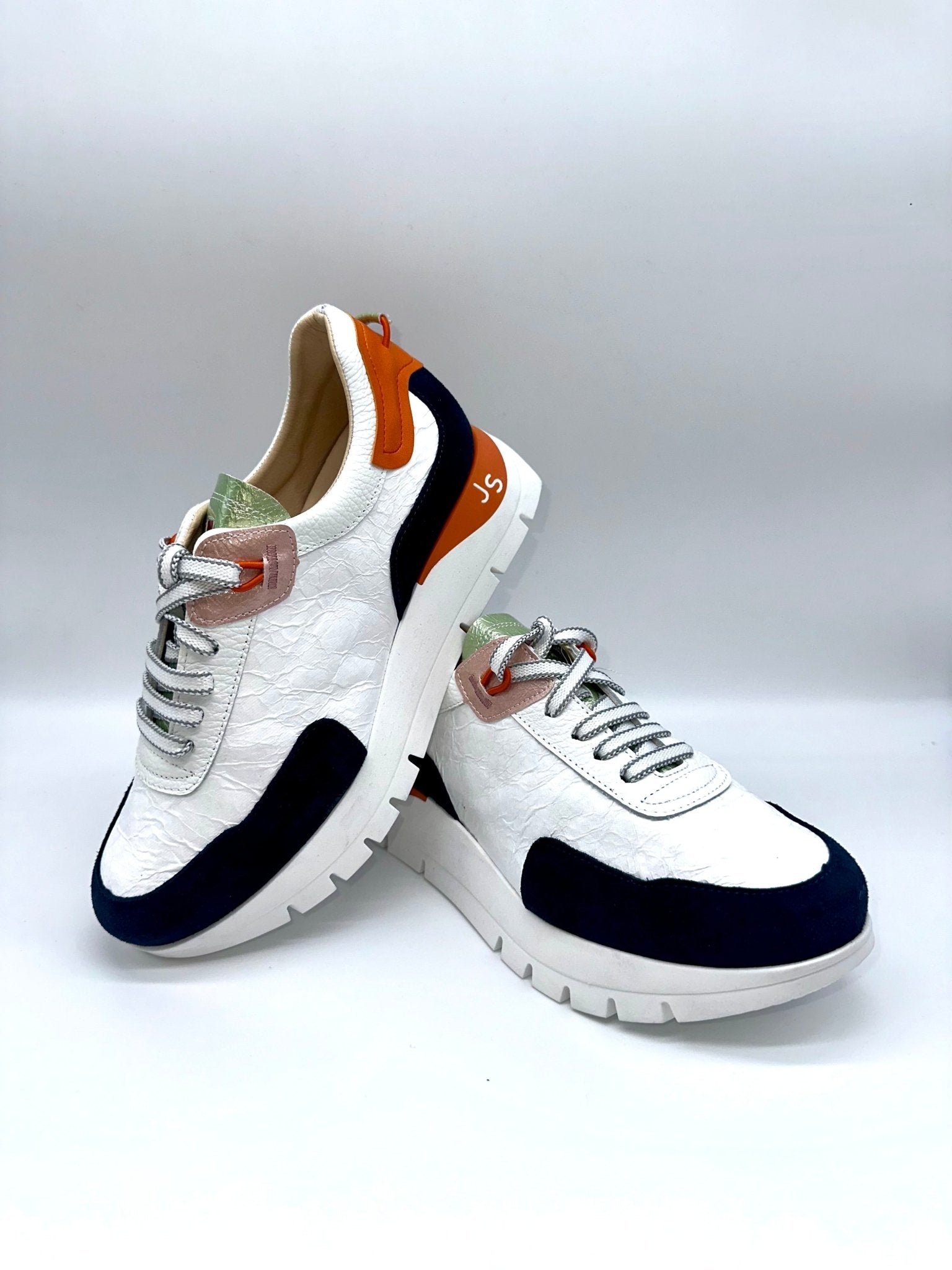 2286 | White - Navy - Orange | Jose Saenz | Trainers | Jenny Shoo Bootique