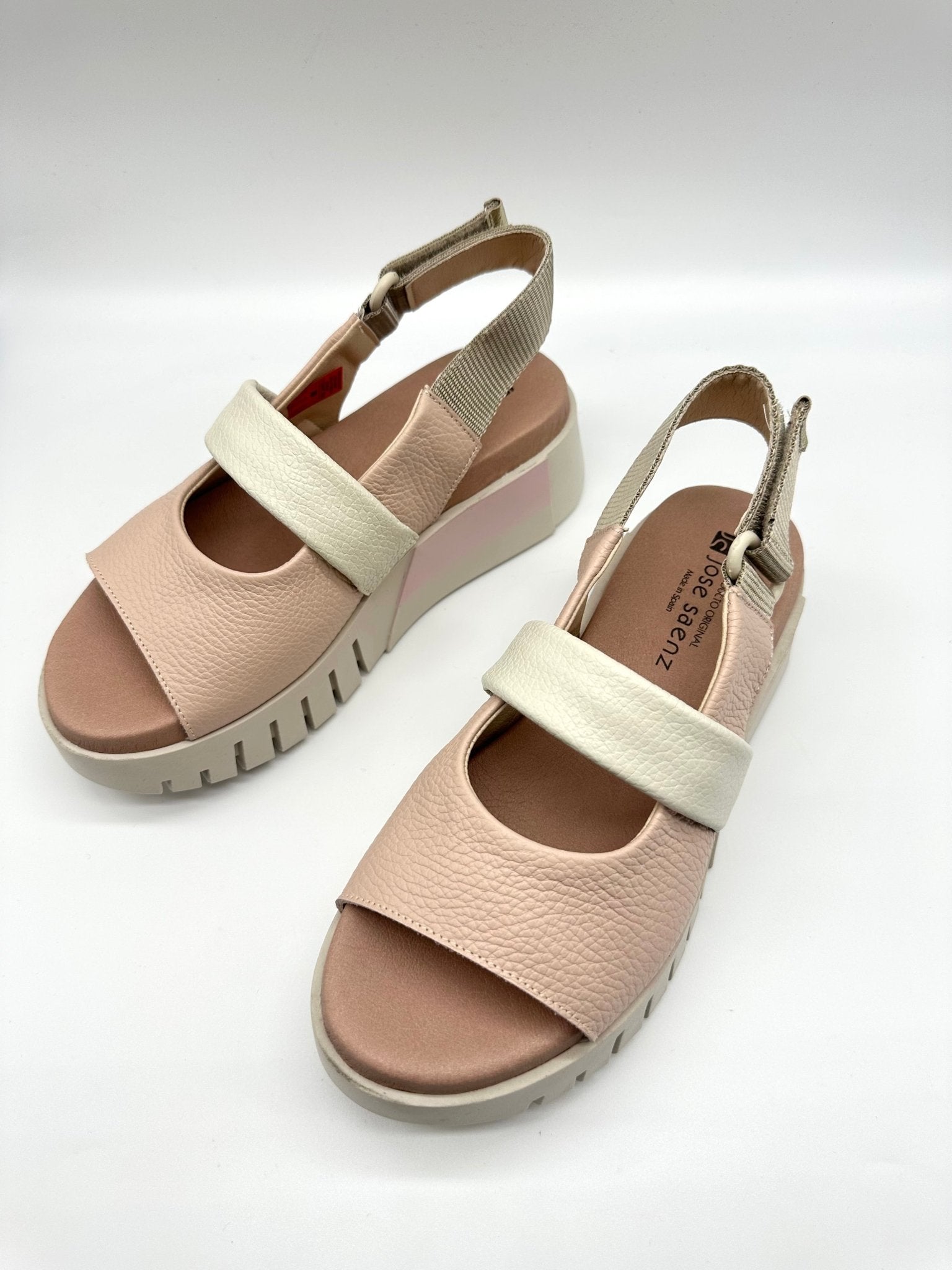 4206 | Blush Pink - Cream - Khaki | Jose Saenz | Sandals | Jenny Shoo Bootique