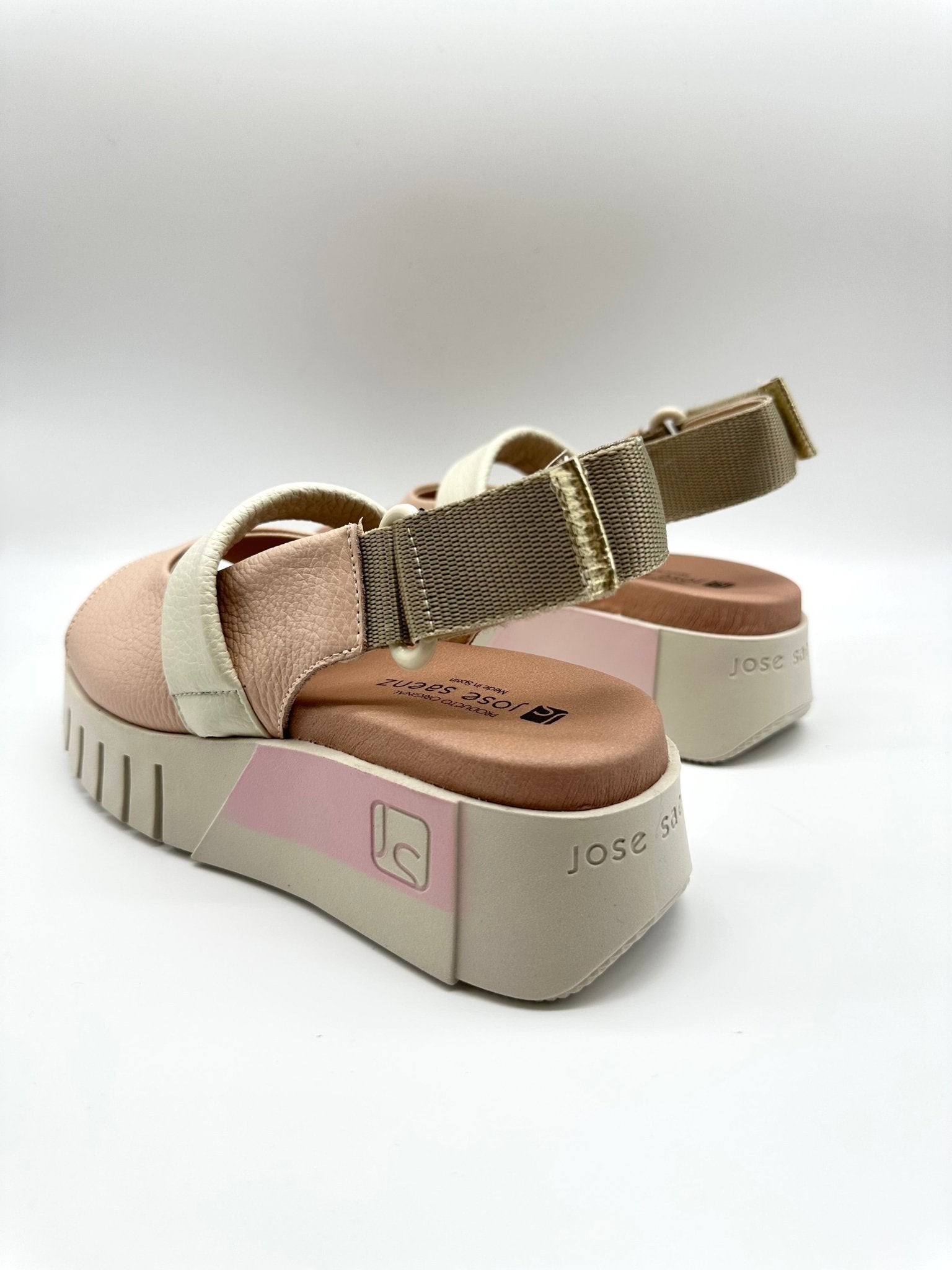 4206 | Blush Pink - Cream - Khaki | Jose Saenz | Sandals | Jenny Shoo Bootique