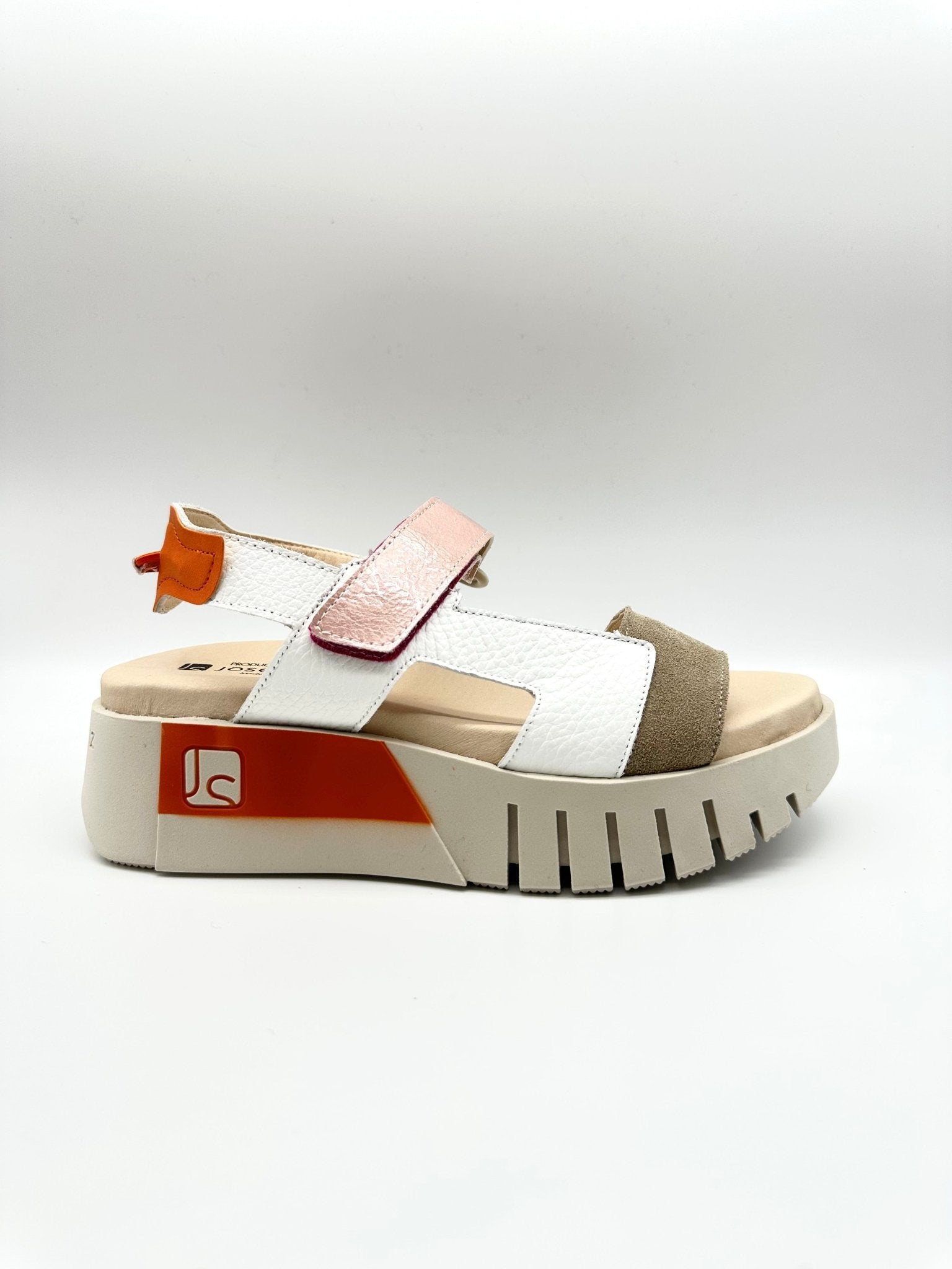 2414 | Khaki - White - Pink | Jose Saenz | Sandals | Jenny Shoo Bootique