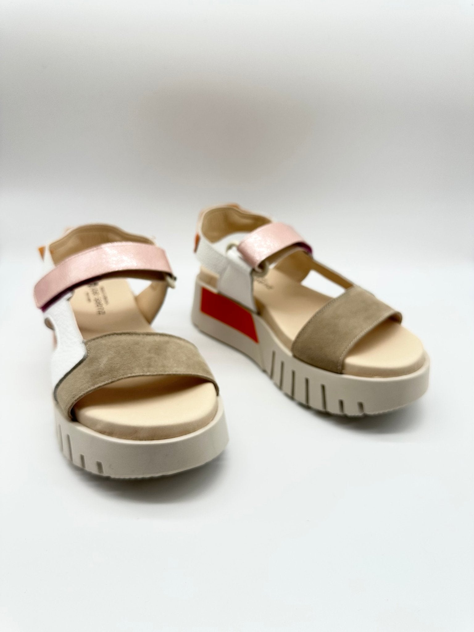 2414 | Khaki - White - Pink | Jose Saenz | Sandals | Jenny Shoo Bootique
