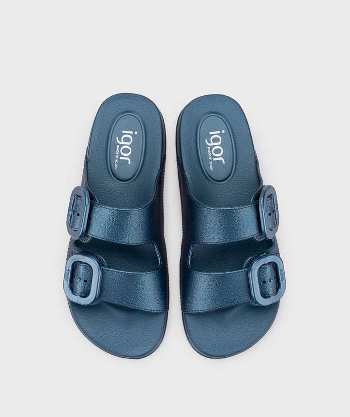 Habana | Metal Navy Blue | Igor | Mules | Jenny Shoo Bootique