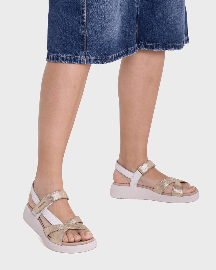 Mar 52| Gold - White | Wonders | Sandals | Jenny Shoo Bootique