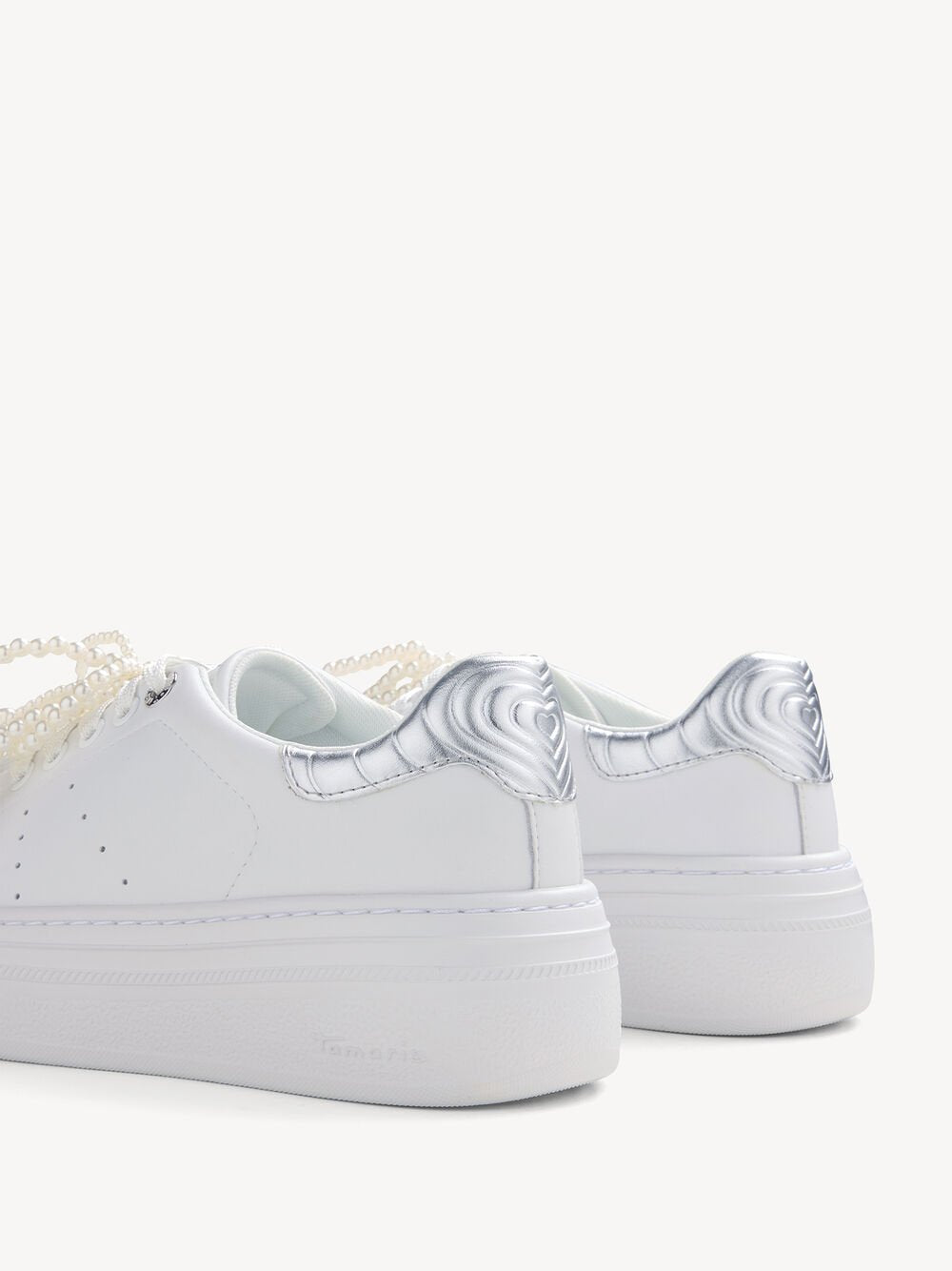 Glam With Removable Pearl | White | Tamaris | Trainers | Jenny Shoo Bootique