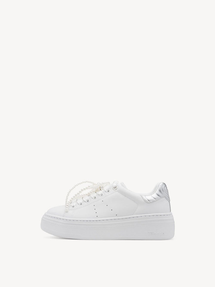 Glam With Removable Pearl | White | Tamaris | Trainers | Jenny Shoo Bootique