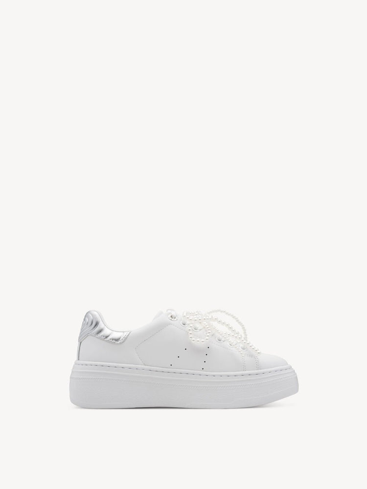 Glam With Removable Pearl | White | Tamaris | Trainers | Jenny Shoo Bootique