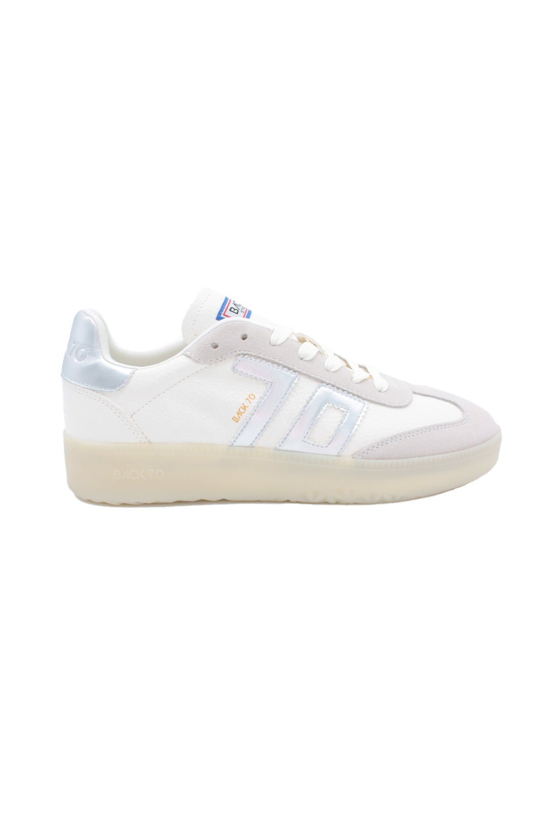Boston | Soft White - Ice Metallic Silver | Back 70 | Trainers | Jenny Shoo Bootique