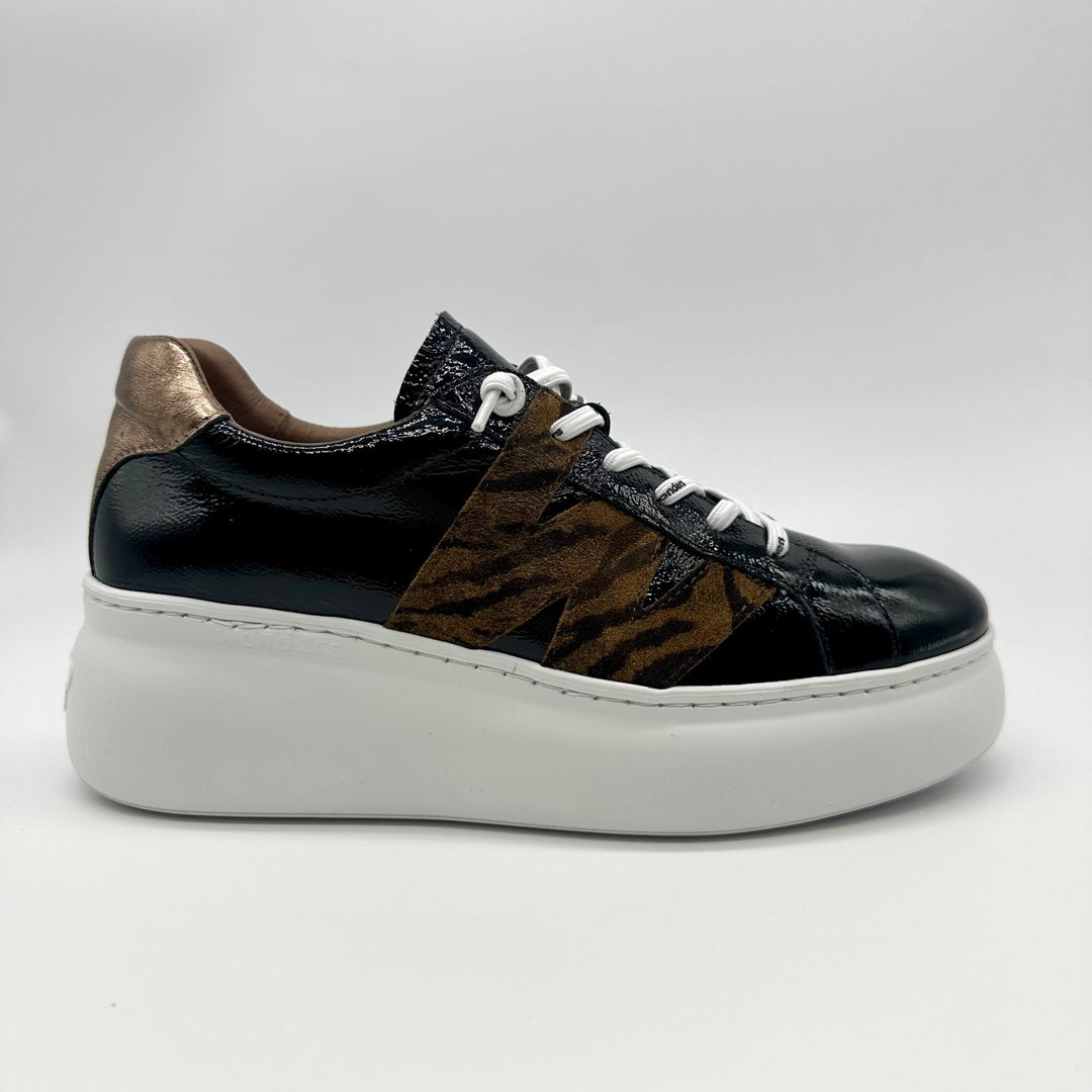 Ellen | Black Patent/Zebra Tan | Wonders | Trainers | Jenny Shoo Bootique