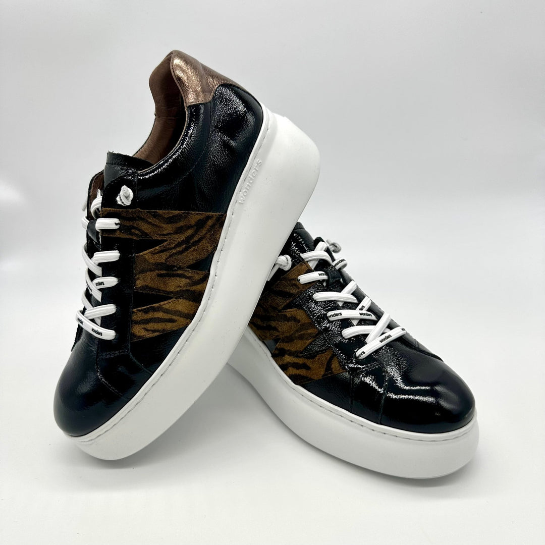 Ellen | Black Patent/Zebra Tan | Wonders | Trainers | Jenny Shoo Bootique