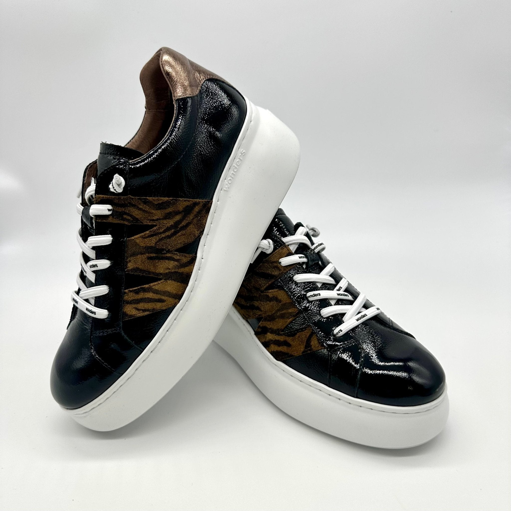 Ellen | Black Patent/Zebra Tan | Wonders | Trainers | Jenny Shoo Bootique