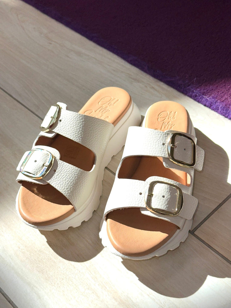 5950 | Cream | Oh! My Sandals | Mules | Jenny Shoo Bootique