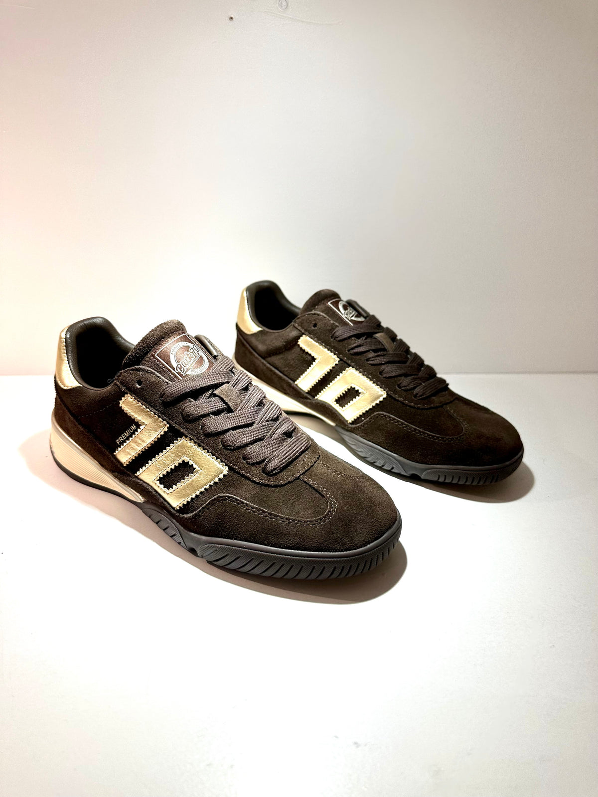 Fireball | Coffee Brown - Gold | Back 70 | Trainers | Jenny Shoo Bootique