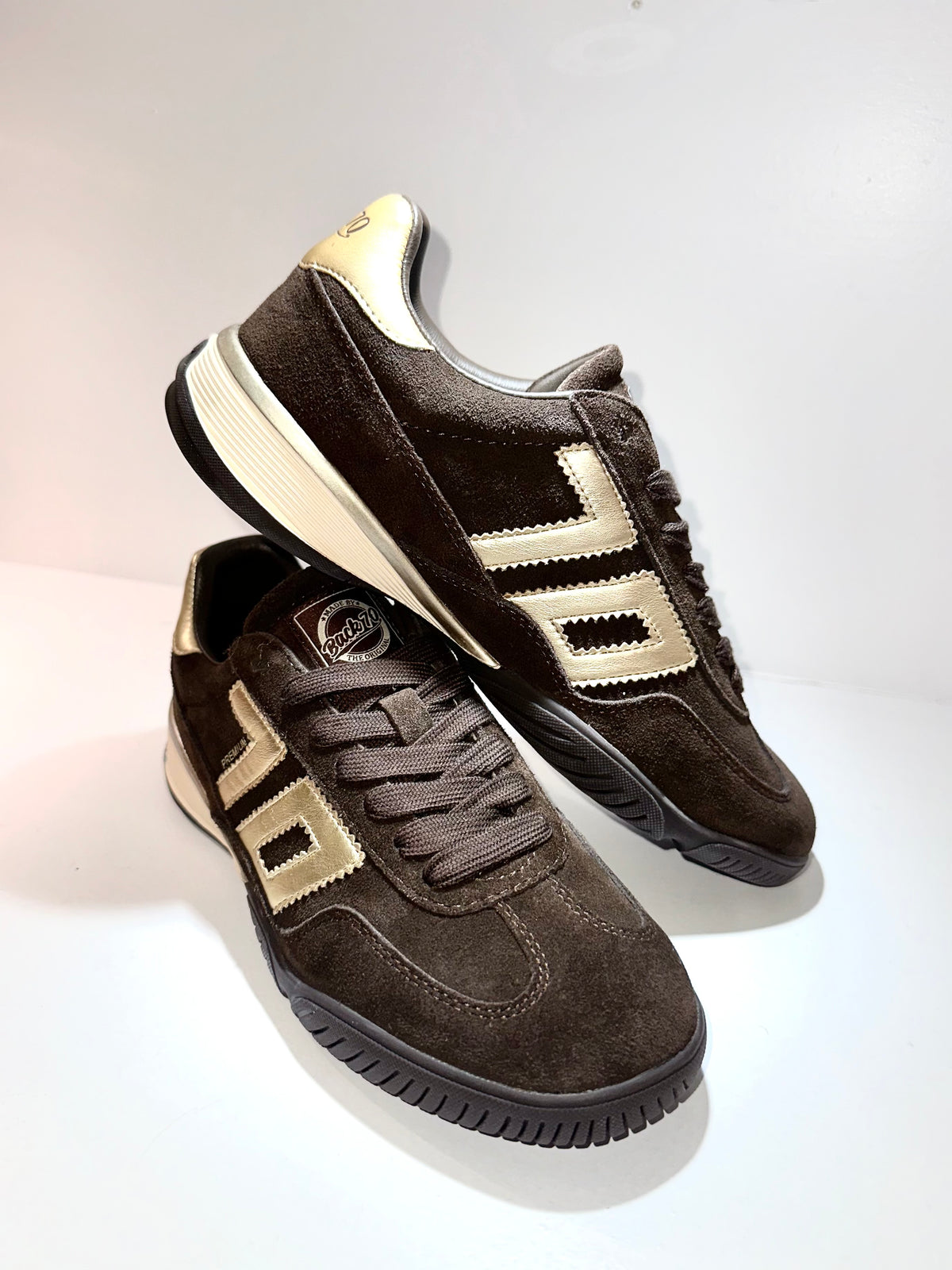 Fireball | Coffee Brown - Gold | Back 70 | Trainers | Jenny Shoo Bootique